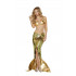 Fantasia Pequena Sereia Ariel Sexy Adulto Feminino Dourada