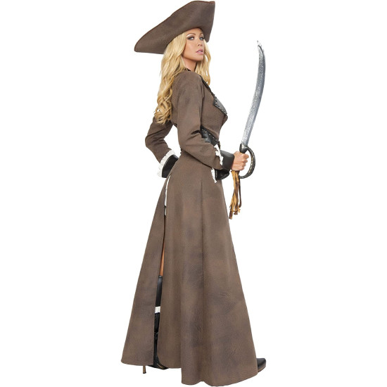 Fantasia Pirata Feminina Clássica Bucanera Luxo Fantasia Pirata Feminina Clássica Bucanera Luxo