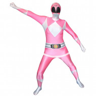 Fantasia Power Rangers Luxo Rosa Adulto