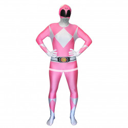 Fantasia Power Rangers Luxo Rosa Adulto