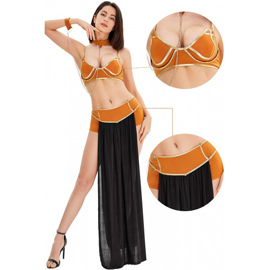 Fantasia Princesa Leia Escrava Star Wars Adulto Sexy Luxo