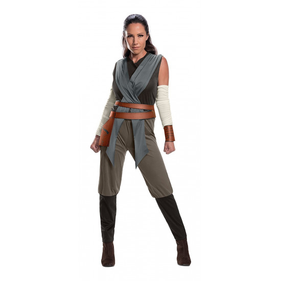 Fantasia Rey Star Wars VIII Luxo Cinza Adulto