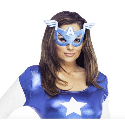 Fantasia Vestido Capitão América Adulto Feminino Fantasia Vestido Capitão América Adulto Feminino