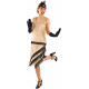 Fantasia Vestido de Franjas Anos 20 Adulto Luxo Bege