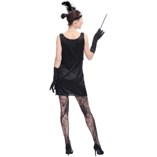 Fantasia Vestido de Franjas Anos 20 Luxo Adulto