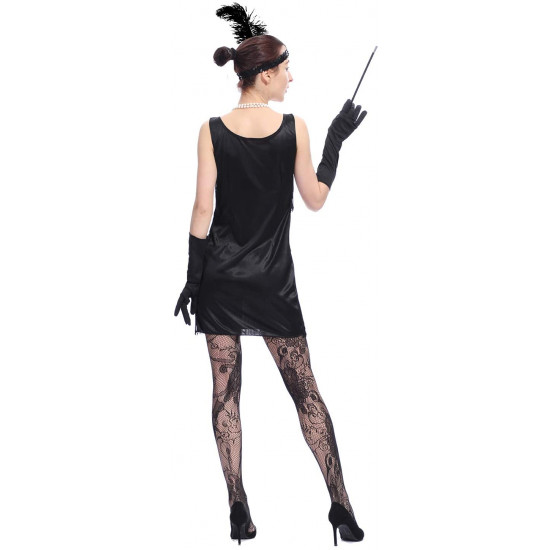 Fantasia Vestido de Franjas Anos 20 Luxo Adulto