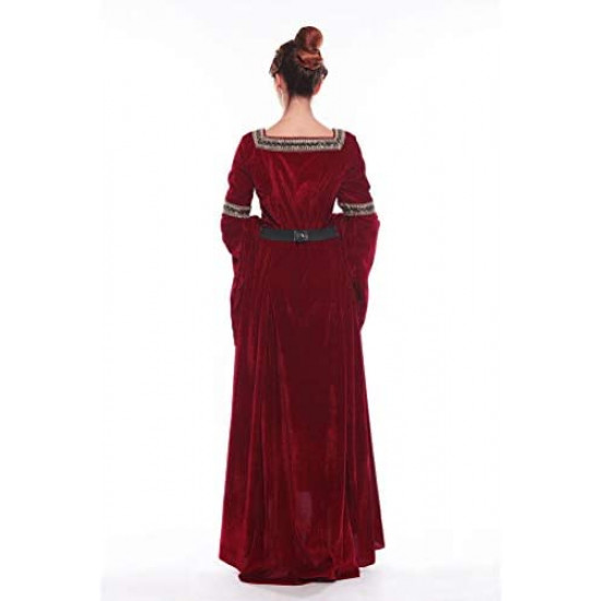 Fantasia Vestido Mulher Medieval Vitoriana Adulto Feminino