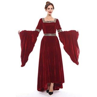 Fantasia Vestido Mulher Medieval Vitoriana Adulto Feminino Fantasia Vestido Mulher Medieval Vitoriana Adulto Feminino