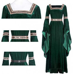 Fantasia Vestido Mulher Medieval Vitoriana Adulto Feminino