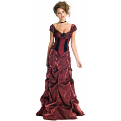 Fantasia Vestido Saloon Renasença Adulto Luxo