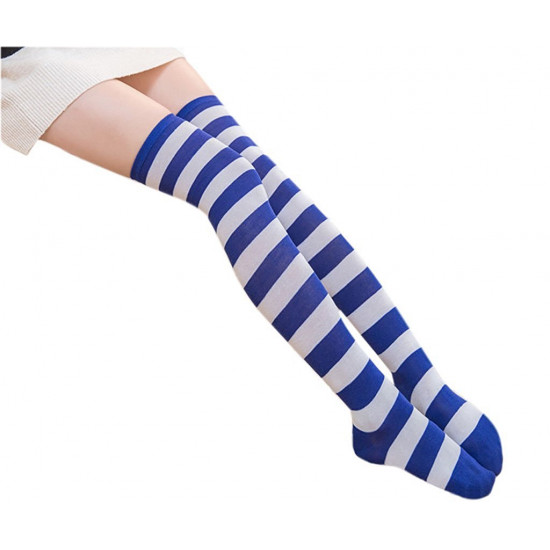 Meia Calça Listrada Azul e Preto Adulto Meia Calça Listrada Azul e Preto Adulto