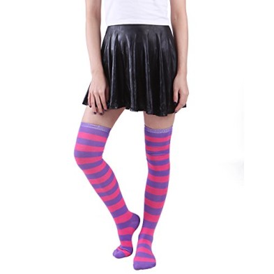 Meia Calça Listrada Lilás e Rosa Adulto Meia Calça Listrada Lilás e Rosa Adulto
