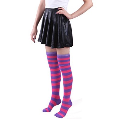 Meia Calça Listrada Lilás e Rosa Adulto Meia Calça Listrada Lilás e Rosa Adulto