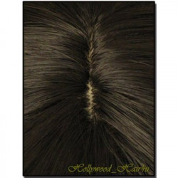 Peruca Adulto Castanho Lisa Com Franjas Fibra Sintética Natural