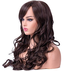 Peruca Adulto Feminino Castanho Ondulado Longo 