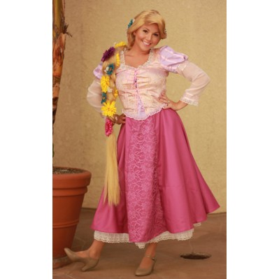 Peruca Adulto Rapunzel Enrolados Trança Luxo
