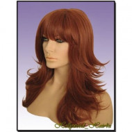 Peruca Adulto Ruiva Com Franjas Fibra Sintética Natural