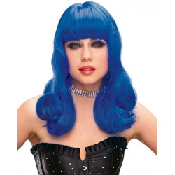 Peruca Feminina Adulto Azul Ondulada Katy Perry Sexy