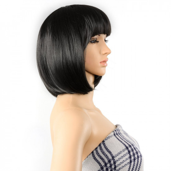 Peruca Resistente ao calor Preta Adulto Luxo Peruca Resistente ao calor Preta Adulto Luxo