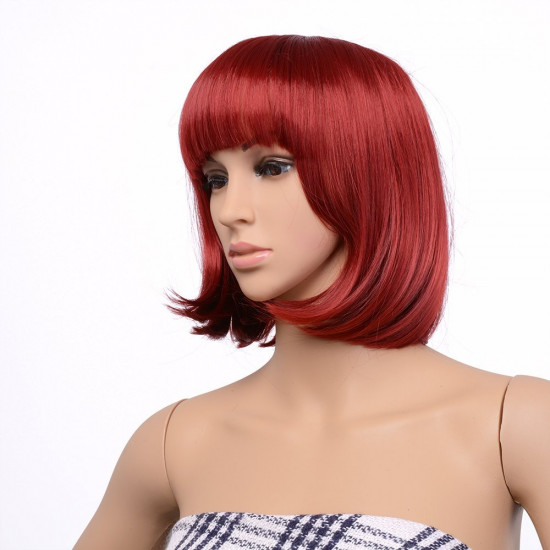 Peruca Resistente ao Calor Vermelha Adulto Luxo Peruca Resistente ao Calor Vermelha Adulto Luxo