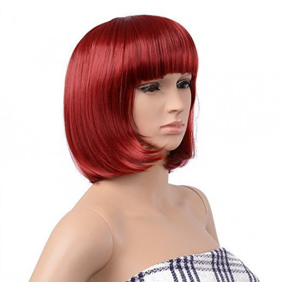 Peruca Resistente ao Calor Vermelha Adulto Luxo Peruca Resistente ao Calor Vermelha Adulto Luxo
