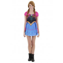 Vestido Fantasia Ana Uma Aventura Congelante Luxo