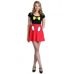 Vestido Fantasia Mickey Adolescente Luxo