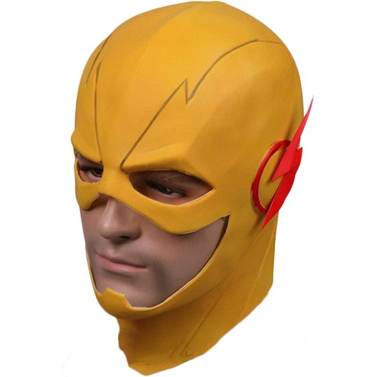 Máscara The Flash Luxo Amarelo Cosplay