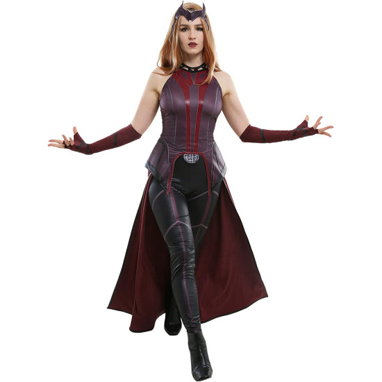 Fantasia Feiticeira Escarlate Wanda Maximoff Adulto Clássica Luxo