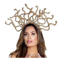 Tiara Coroa Medusa Dourada Luxo