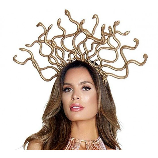 Tiara Coroa Medusa Dourada Luxo