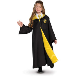 Fantasia Casa de Lufa-Lufa Manto Luxo Harry Potter Infantil