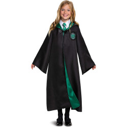Fantasia Casa Sonserina Manto Luxo Harry Potter Infantil