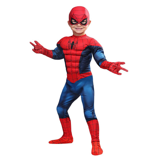 Fantasia Homem Aranha Infantil com Músculos Luxo