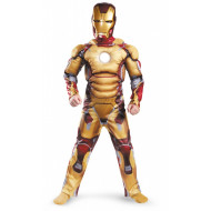 Fantasia Homem de Ferro Infantil Músculos Luz Mark 42