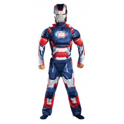 Fantasia Homem de Ferro Infantil Músculos Luz Patriot