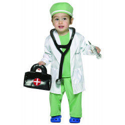 Fantasia Infantil Bebê Médico Luxo