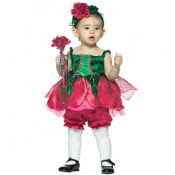 Fantasia Infantil Vestido de Flor Rosa
