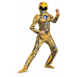 Fantasia Power Rangers Amarelo Filme Músculos Infantil