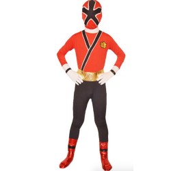Fantasia Power Rangers Ranger Vermelho Samurai Spandex Infantil Fantasia Power Rangers Ranger Vermelho Samurai Spandex Infantil