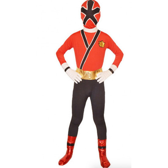 Fantasia Power Rangers Ranger Vermelho Samurai Spandex Infantil Fantasia Power Rangers Ranger Vermelho Samurai Spandex Infantil