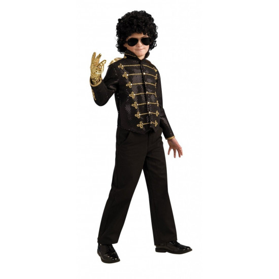 Jaqueta Michael Jackson Infantil Preta Militar Jaqueta Michael Jackson Infantil Preta Militar