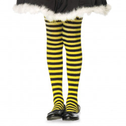 Meia Calça Infantil Listradas Preto e Amarelo