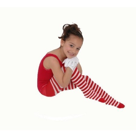 Meia Calça Infantil Listradas Vermelha Branca Meia Calça Infantil Listradas Vermelha Branca