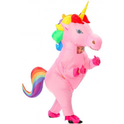 Fantasia Unicórnio Inflável Arco Iris Adulto 