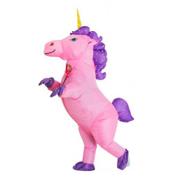 Fantasia Unicórnio Inflável Rosa Adulto