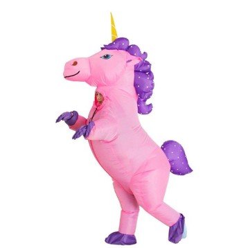 Fantasia Unicórnio Inflável Rosa Adulto