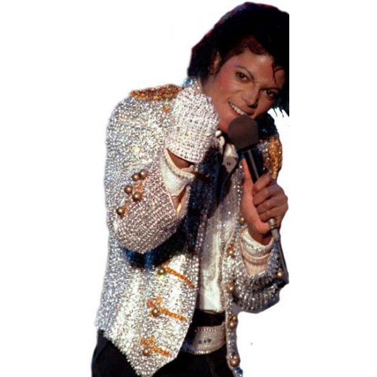 Luvas Michael Jackson com Lantejoulas Prateadas Adulto