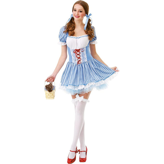 Fantasia Dorothy Mágico de Oz Vestido Clássica Adulto