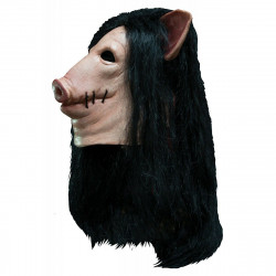 Máscara Adulto Billy de Jogos Mortais Saw Jigsaw Pig Porco Luxo
